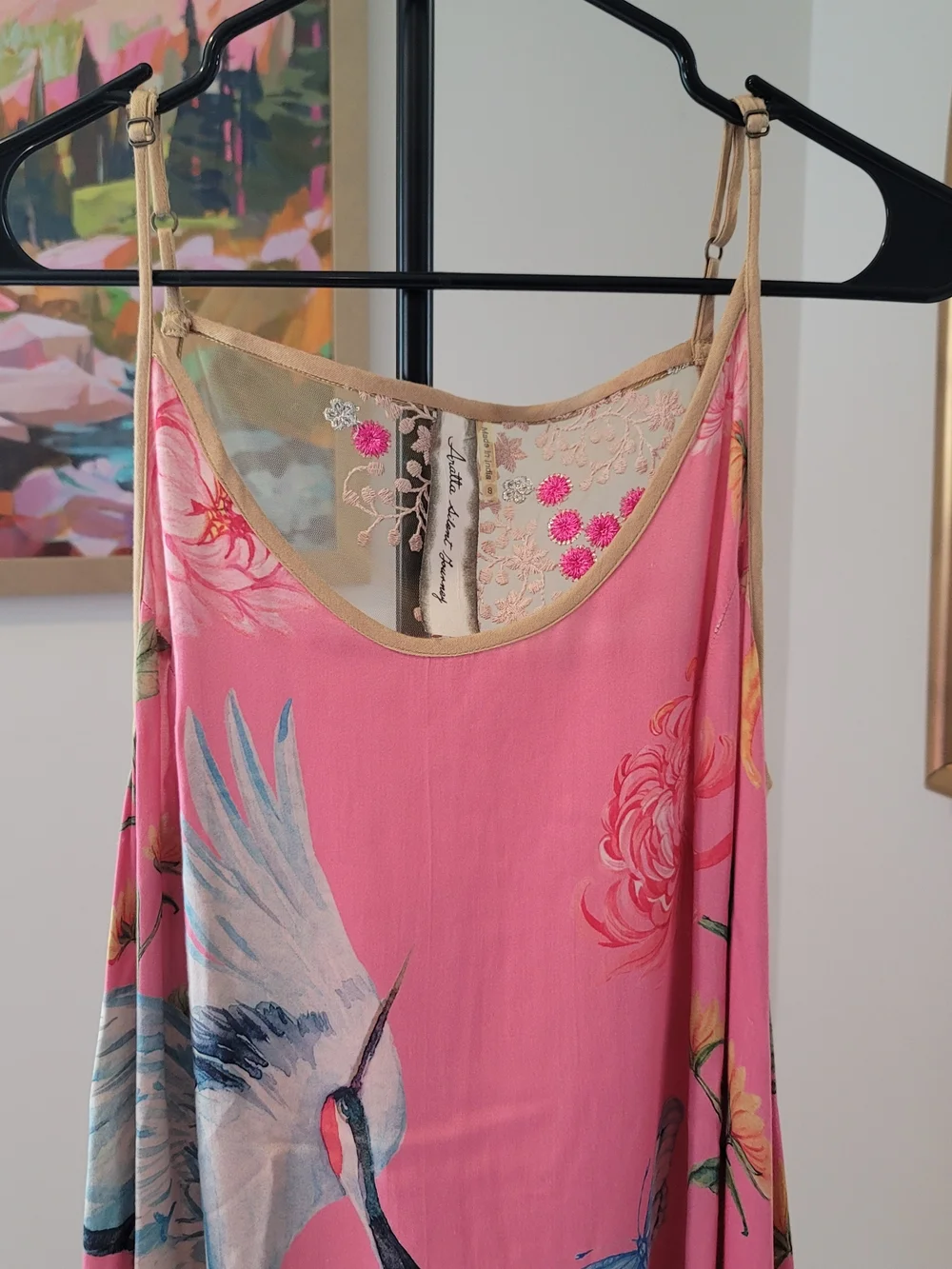 NWT ARATTA Legend of the Crane Viscose Pink Floral Boho Maxi Dress Size S - Picture 4 of 12